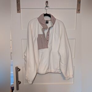 AVIA Ivory Fleece 3/4 button front fleece pullover XXL.